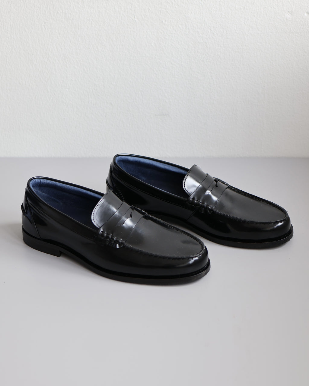 Black Polido Leather Loafer View of Pair of Shoes