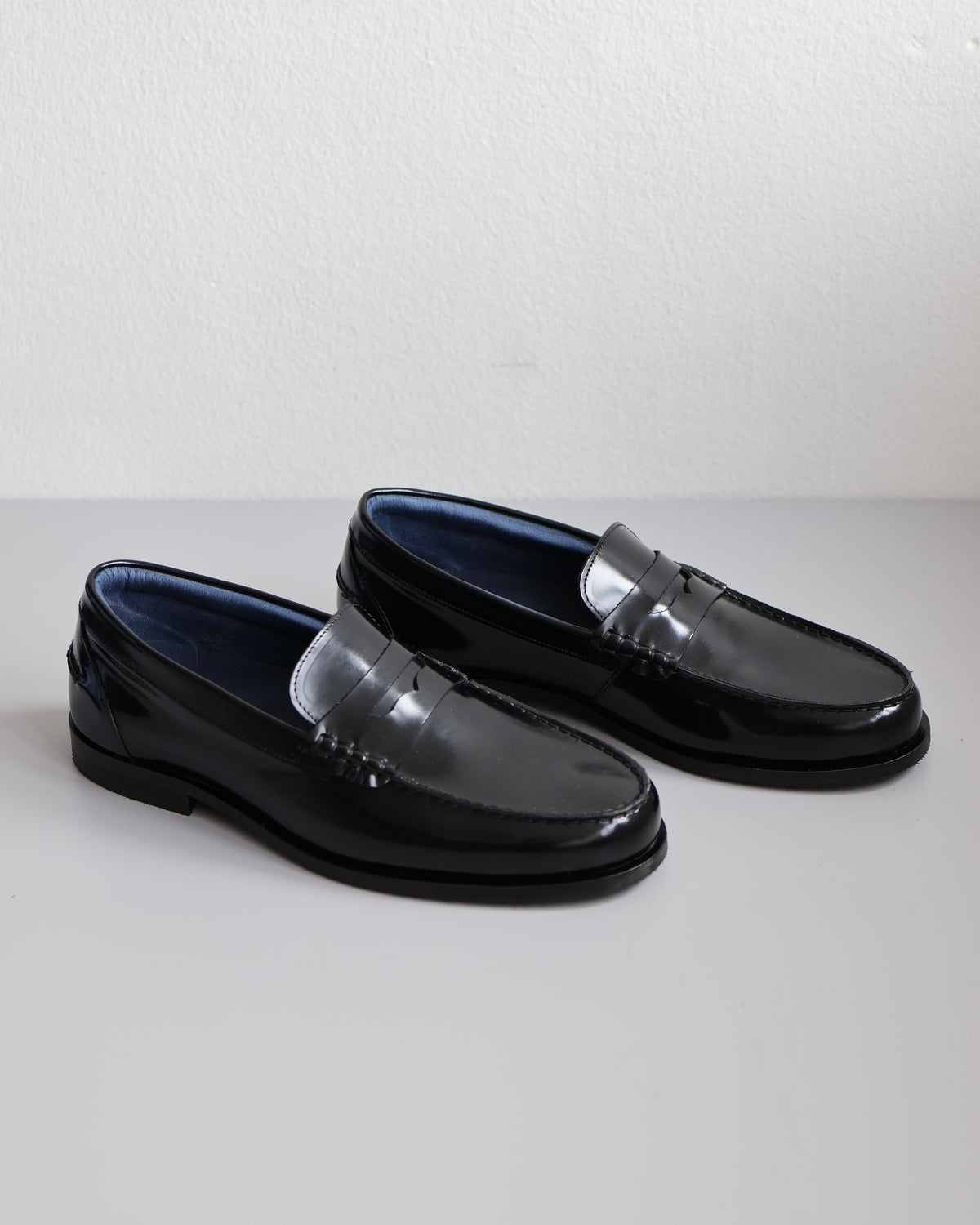 Black Polido Leather Loafer View of Pair of Shoes