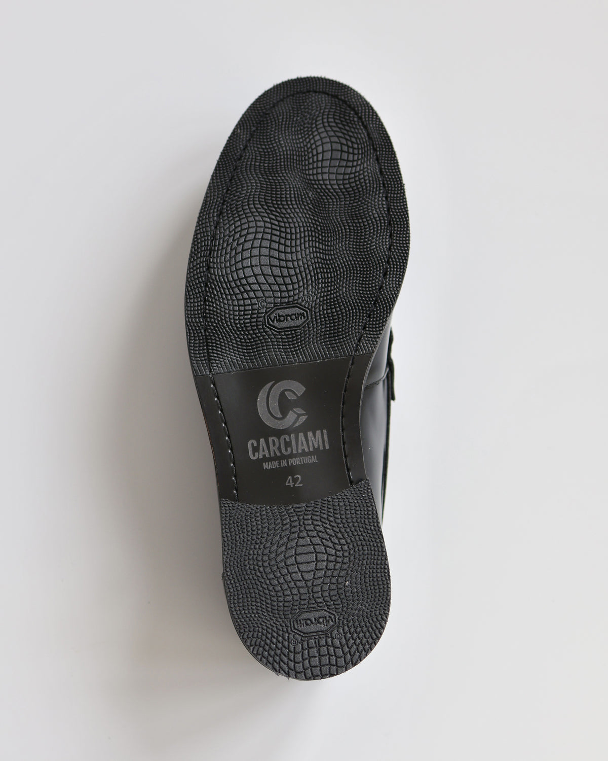 Black Polido Leather Loafer Outsole Bottom View