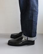 Black Polido Leather Loafer styled on feet
